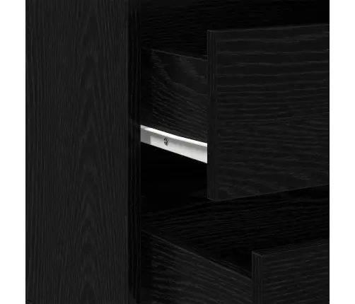 Atvilktņu Skapis Melns Ozols 60 X 41 X 58 Cm Inženierijas Koks Vidaxl