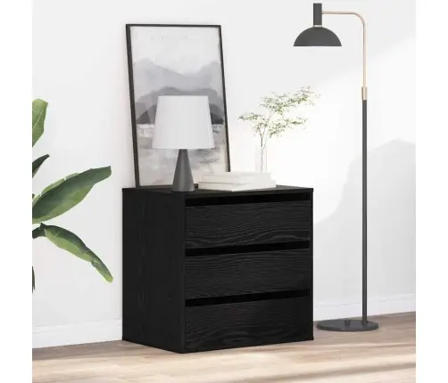 Atvilktņu Skapis Melns Ozols 60 X 41 X 58 Cm Inženierijas Koks Vidaxl