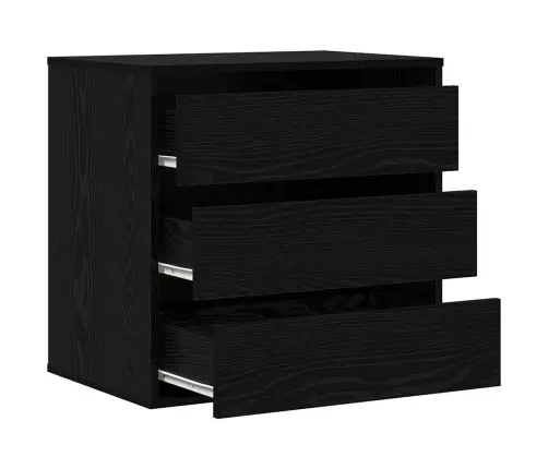 Atvilktņu Skapis Melns Ozols 60 X 41 X 58 Cm Inženierijas Koks Vidaxl