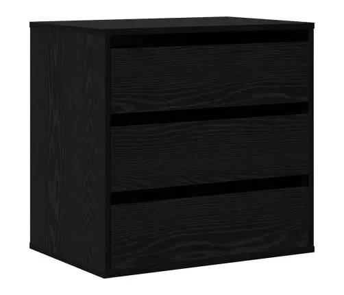 Atvilktņu Skapis Melns Ozols 60 X 41 X 58 Cm Inženierijas Koks Vidaxl