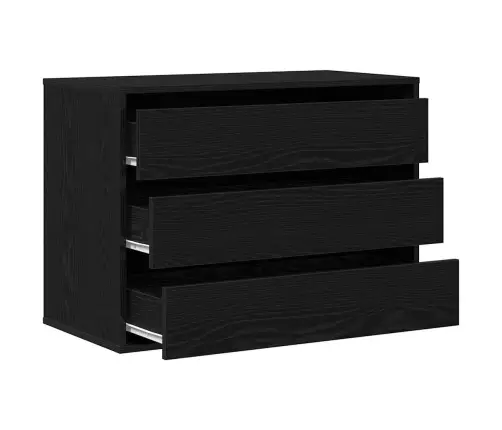 Stalčių Spintelė Juoda 80 X 41 X 58 Cm Apdirbta Mediena