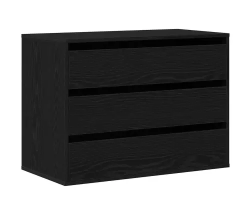 Stalčių Spintelė Juoda 80 X 41 X 58 Cm Apdirbta Mediena