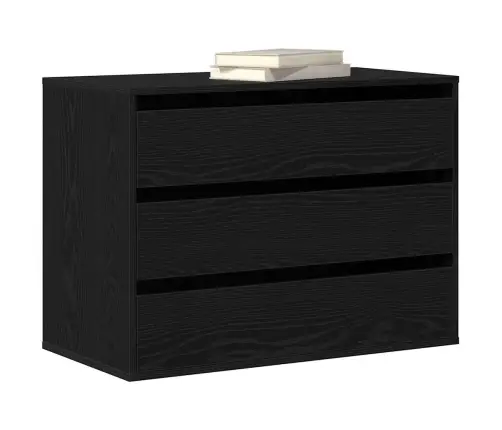 Stalčių Spintelė Juoda 80 X 41 X 58 Cm Apdirbta Mediena