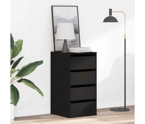 Stalčių Spintelė Juoda 40 X 41 X 76 Cm Apdirbta Mediena