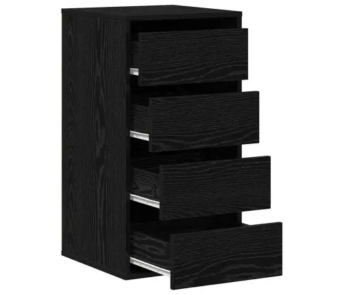 Stalčių Spintelė Juoda 40 X 41 X 76 Cm Apdirbta Mediena