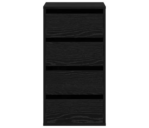 Stalčių Spintelė Juoda 40 X 41 X 76 Cm Apdirbta Mediena