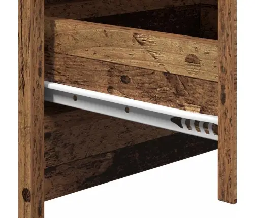 Naktsgaldiņš Ar Led Gaismām, Vecs Koks, Izstrādāts Koks Vidaxl