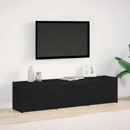 Tv Stovas Juoda Ąžuolo 162.5 X 34 X 40 Cm Apdirbta Mediena
