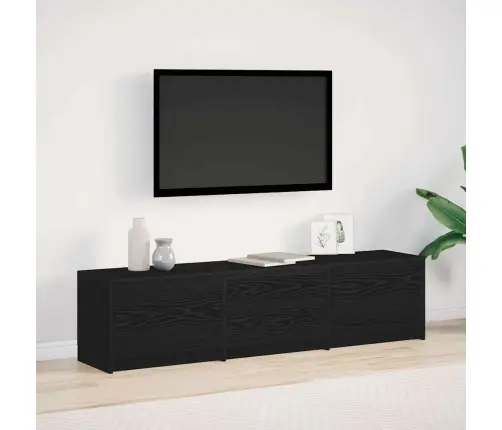Tv Stovas Juoda Ąžuolo 162.5 X 34 X 40 Cm Apdirbta Mediena Tv Stovas Juoda Ąžuolo 162.5 X 34 X 40 Cm Apdirbta Mediena