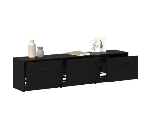 Tv Stovas Juoda Ąžuolo 162.5 X 34 X 40 Cm Apdirbta Mediena Tv Stovas Juoda Ąžuolo 162.5 X 34 X 40 Cm Apdirbta Mediena