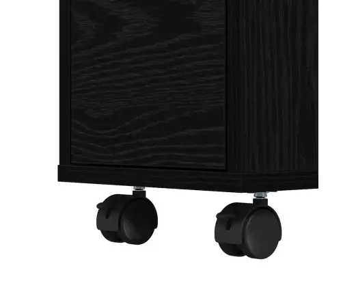 Šaurais Vannas Skapītis Ar Riteņiem Melnais Ozols Izturīgs Koks Vidaxl