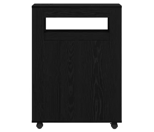 Šaurais Vannas Skapītis Ar Riteņiem Melnais Ozols Izturīgs Koks Vidaxl