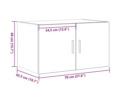 Sienas Skapis Artisan Oak 70X42,5X40 Cm Inženierijas Koks Vidaxl