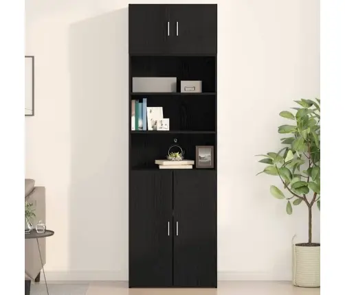 Sienas Skapis Melno Ozolu 70X42,5X40 Cm Inženierijas Koks Vidaxl