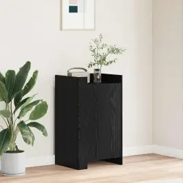 Sānu Galds Melns Ozolkoks 45 X 35 X 75 Cm Inženierijas Koks Vidaxl
