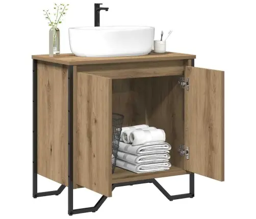 Vannas Istabas Izlietnes Skapītis Artisan Ozols 60X35X50 Cm Inženierijas Koks Vidaxl