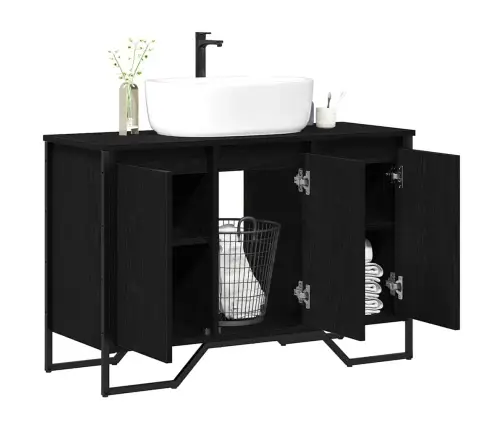 Kraanikausi Kapp Muu Uksega Must Tamm 91 X 35 X 60 Cm Tehispuit