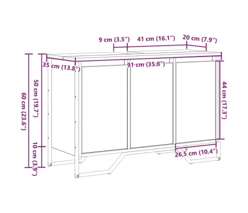 Kraanikausi Kapp Muu Uksega Must Tamm 91 X 35 X 60 Cm Tehispuit