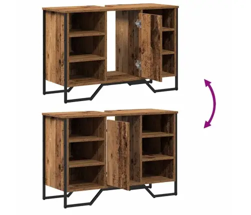 Vonios Kriauklės Spinta Senovinis Medis 91 X 35 X 60 Cm