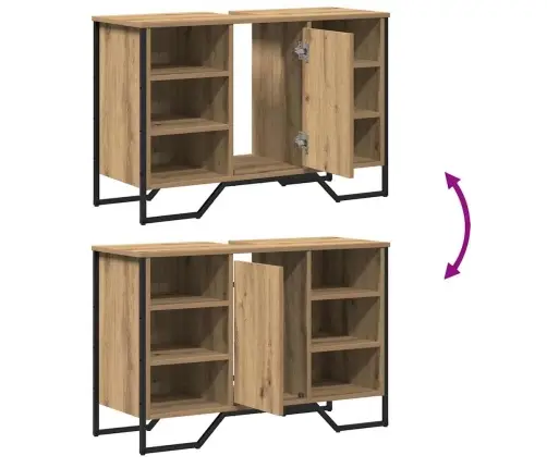 Vannas Izlietnes Skapis Artisan Ozols 91X35X60 Cm Inženierijas Koks Vidaxl