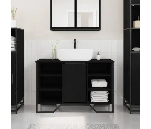 Vonios Kriauklės Spinta Juodas Ąžuolas 91 X 35 X 60 Cm