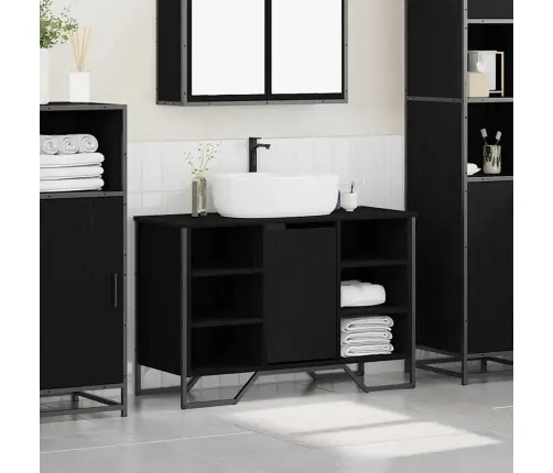 Vonios Kriauklės Spinta Juodas Ąžuolas 91 X 35 X 60 Cm