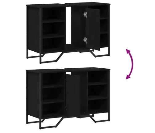 Vonios Kriauklės Spinta Juodas Ąžuolas 91 X 35 X 60 Cm