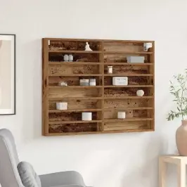 Väljapanekukapp Riiuliga Vana Puit 100 X 8,5 X 75 Cm Tehispuit