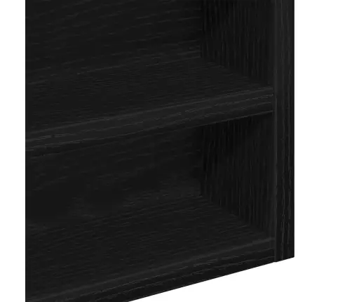Izstādes Skapis Ar Plauktu Melns Ozolkoks 100 X 8,5 X 75 Cm Vidaxl