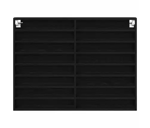 Izstādes Skapis Ar Plauktu Melns Ozolkoks 100 X 8,5 X 75 Cm Vidaxl