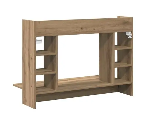 Pie Sienas Stiprināms Rakstāmgalds Ar Plauktu Amatnieku Ozola Vidaxl