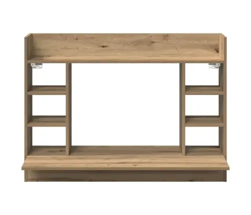 Pie Sienas Stiprināms Rakstāmgalds Ar Plauktu Amatnieku Ozola Vidaxl