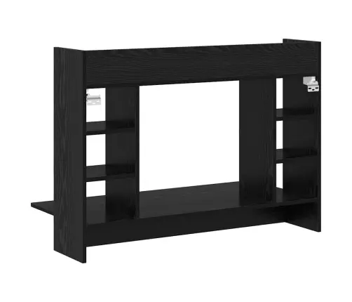 Prie Sienos Tvirtinamas Rašomasis Stalas Juoda Ąžuolo