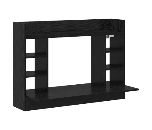 Prie Sienos Tvirtinamas Rašomasis Stalas Juoda Ąžuolo