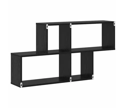 Sienas Plaukts Ar Plauktu Piestiprināts Pie Sienas Melns Ozols Vidaxl