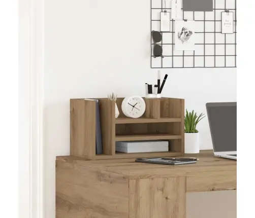 Töölaua Korraldaja Must Tamm 44,5 X 24 X 25 Cm Tehispuit