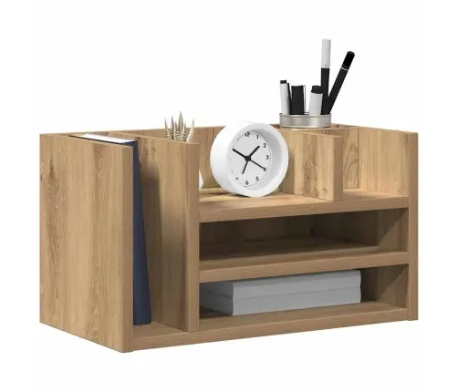 Töölaua Korraldaja Must Tamm 44,5 X 24 X 25 Cm Tehispuit