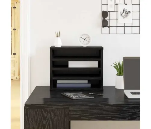 Galda Organizators Melns Ozolkoks 36 X 26 X 29.5 Cm Vidaxl