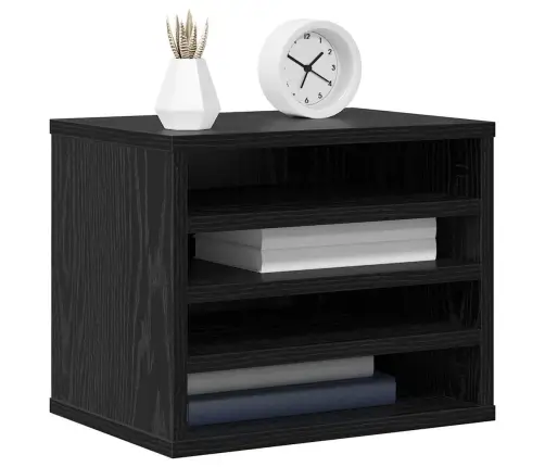 Galda Organizators Melns Ozolkoks 36 X 26 X 29.5 Cm Vidaxl