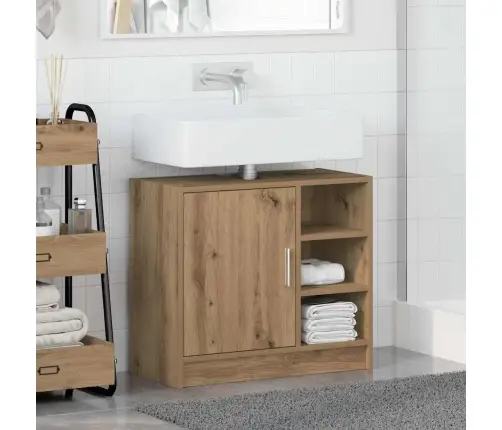 Vannitoa Kapp Riiuliga Käsitööpuu 63 X 29 X 55 Cm Tehispuit