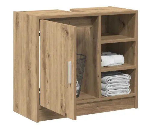 Vannitoa Kapp Riiuliga Käsitööpuu 63 X 29 X 55 Cm Tehispuit