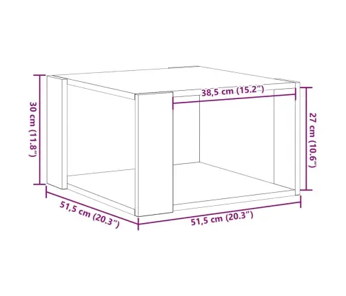 Kafijas Galds Vecs Koks 51.5X51.5X30 Cm Inženierēts Koks Vidaxl