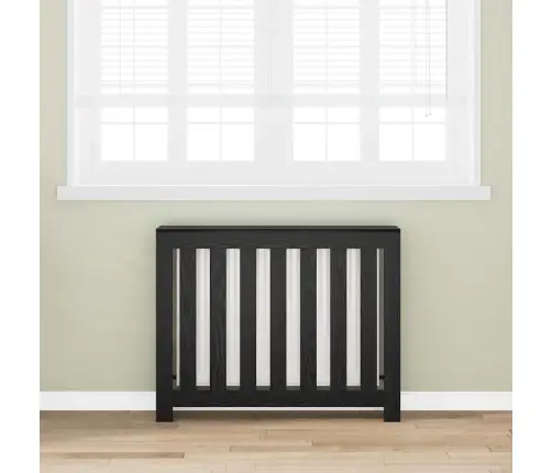 Radiatora Vāks Melns Ozolkoks 104 X 20 X 82 Cm Vidaxl