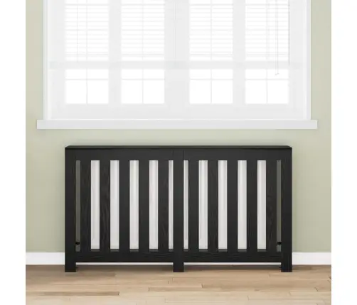 Radiatora Vāks Melns Ozolkoks 149 X 20 X 82 Cm Vidaxl