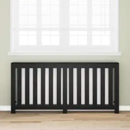 Radiatora Vāks Melns Ozolkoks 175 X 20 X 82 Cm Vidaxl