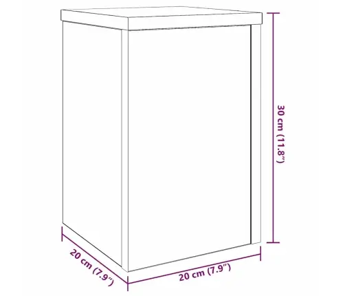Augu Stendi 2 Gabali Melnā Ozola 20 X 20 X 30 Cm Inženieru Koks Vidaxl