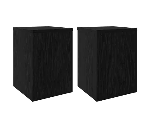 Augalų Stovas 2 Pcs Juoda Ąžuolo 25 X 25 X 35 Cm