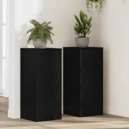 Augu Statīvs 2 Pcs Melns Ozols 30 X 30 X 70 Cm Vidaxl