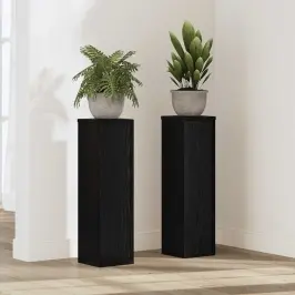 Augu Statīvs 2 Pcs Melns Ozols 17 X 17 X 60 Cm Vidaxl