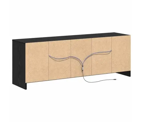 Tv Skapītis Ar Led Melnā Ozolkoka, 139.5X34X50 Cm, No Inženiertehniskās Koksnes Vidaxl Tv Skapītis Ar Led Melnā Ozolkoka, 139.5X34X50 Cm, No Inženiertehniskās Koksnes Vidaxl